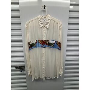 NWT Comme des Garçons Shirt Versailles Print Panel Long Sleeve Shirt Size L